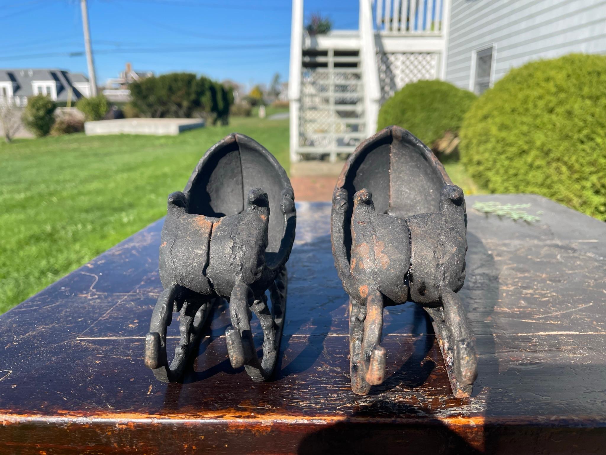 20th Century Vintage Pair Santa Christmas Sleigh Sculptures With Bird Head Finials, 1930s For Sale