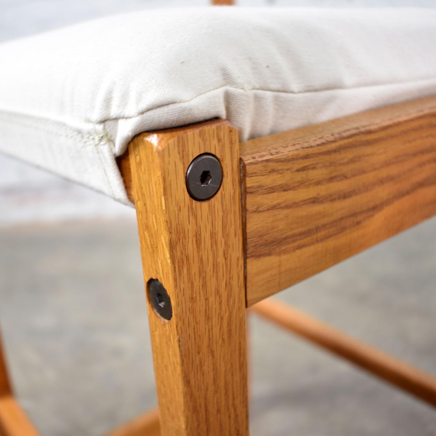 Vintage Pair of Scandinavian Modern Sling Counter Height Bar Stools White 5