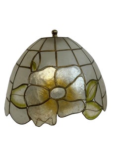 Paar Vintage-Wandleuchter, Capiz-Muschel- und Messingrahmen, Honsel Leuchten, Deutschland 1960er Jahre