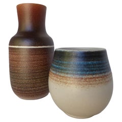 Vintage Pair Serra Gallery Ceramic Vases - Josep Serra - Spain - 1970s