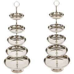 Retro Pair of Silver Plated Cake/Confectionary Stands, 20th Century