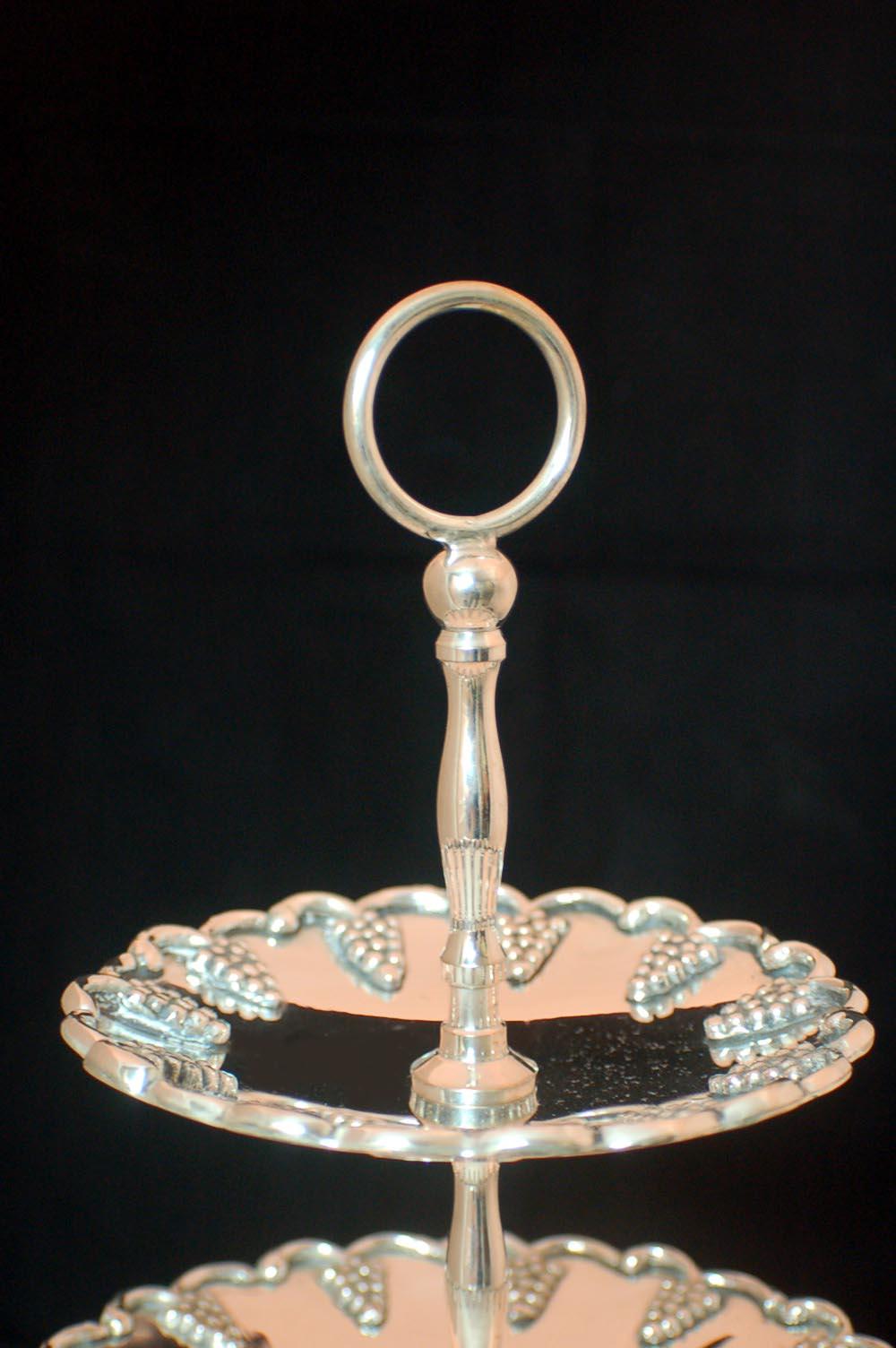 Vintage Pair of Silver Plated Tiered Cake / Biscuit Stands, 20th Century In Good Condition In London, GB
