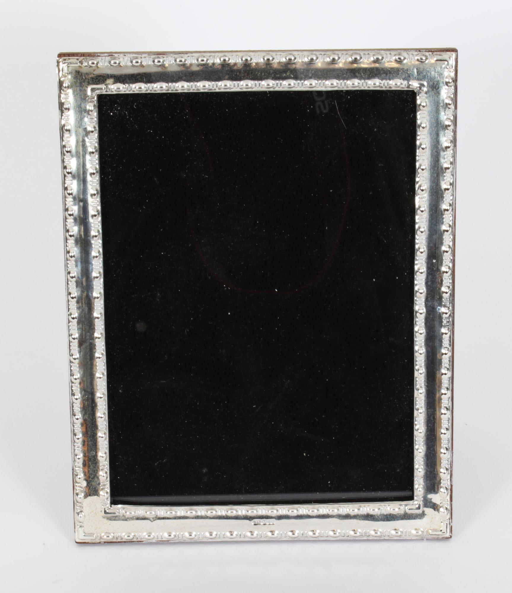 Late 20th Century Vintage Pair Silver Sterling Photo Frames 23.5x18.5 cm 20th C