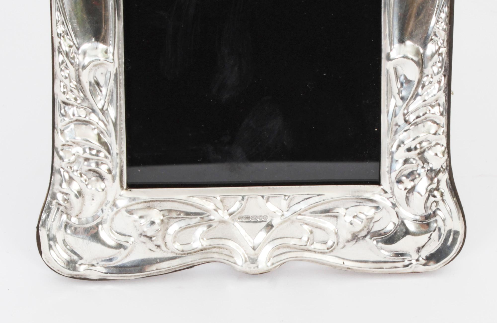 Vintage Pair Sterling Silver Art Nouveau Style Photo Frames 3