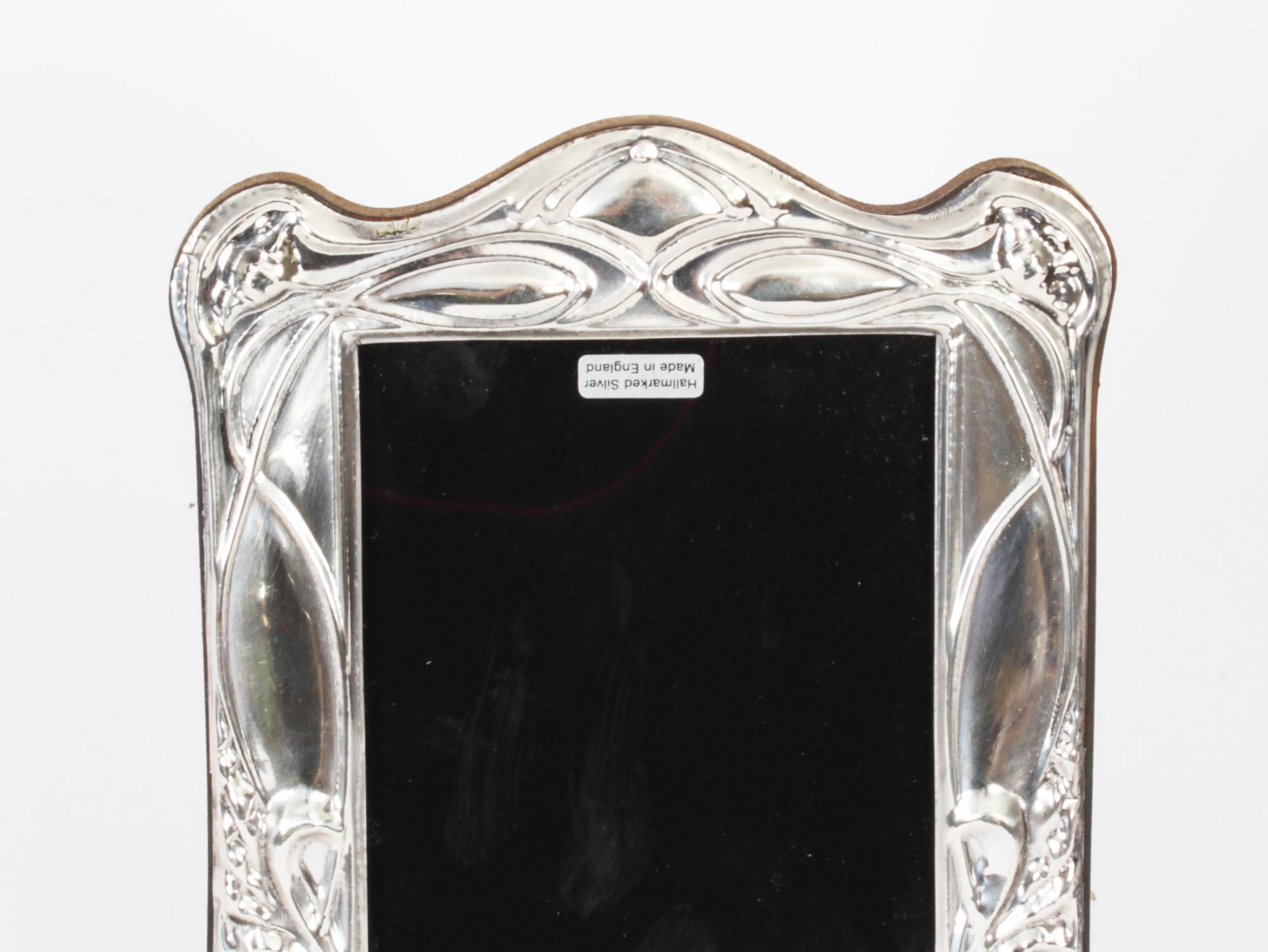 Vintage Pair Sterling Silver Art Nouveau Style Photo Frames 4