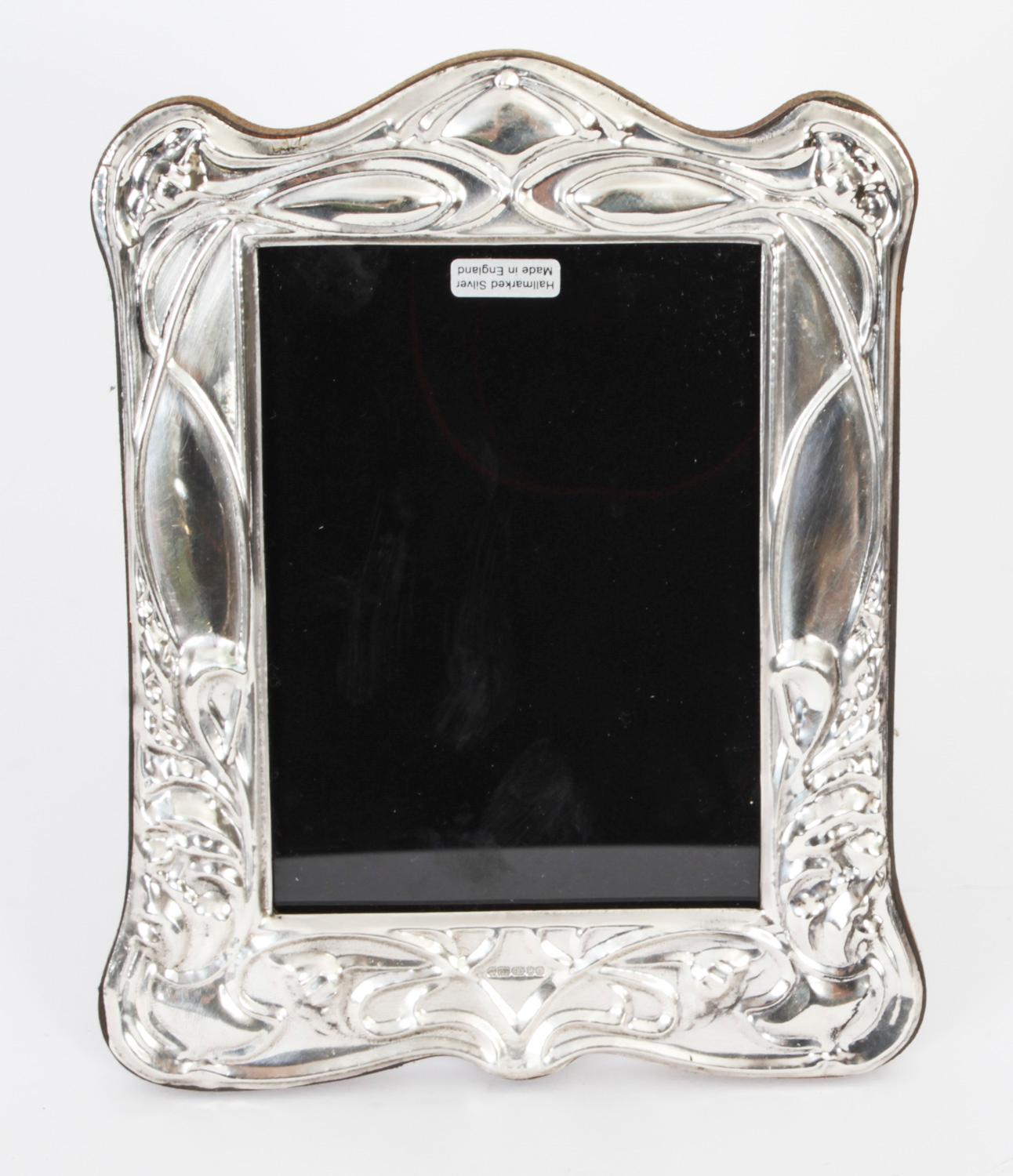 Vintage Pair Sterling Silver Art Nouveau Style Photo Frames 8