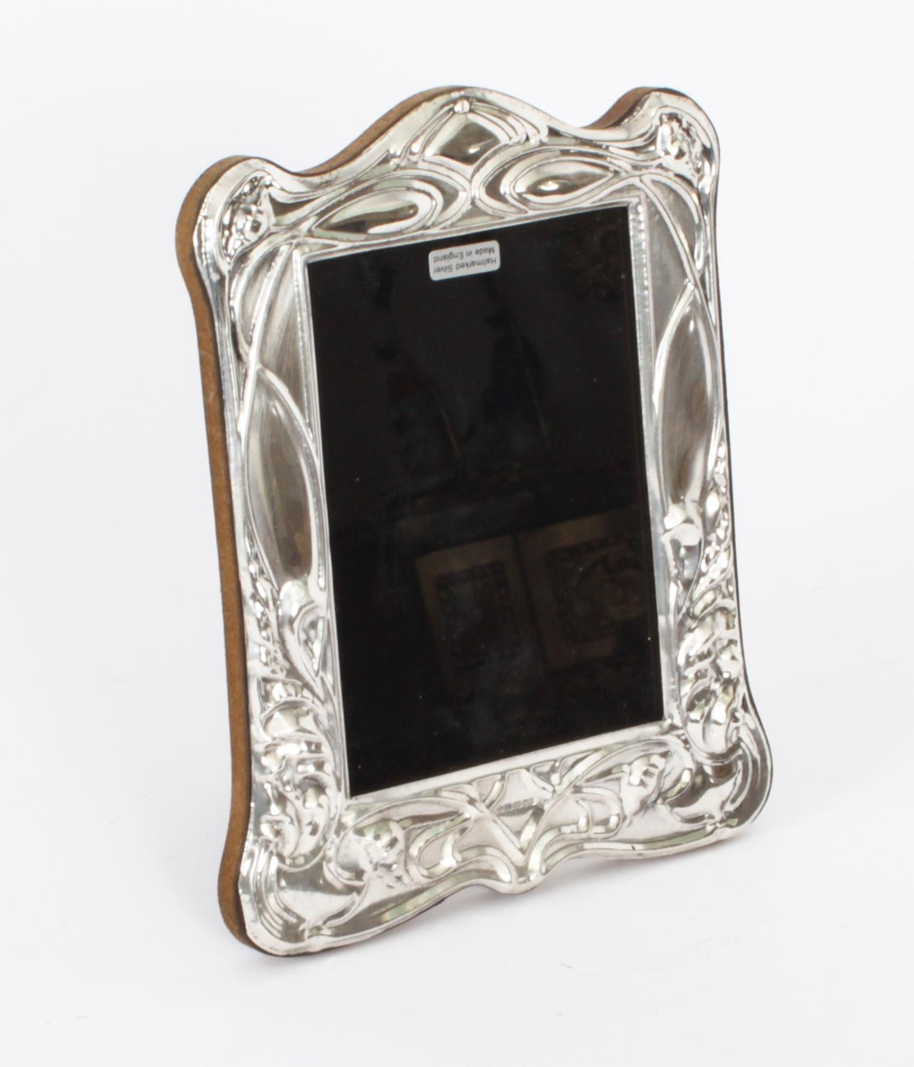 art nouveau silver photo frames