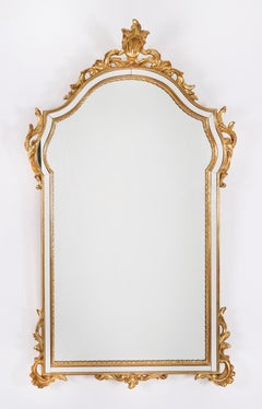 Vintage Pair Symmetrical Giltwood Mirrors 107x61cm Mid 20th Century