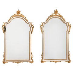 Vintage Pair Symmetrische Giltwood-Spiegel 107x61cm Mitte 20.