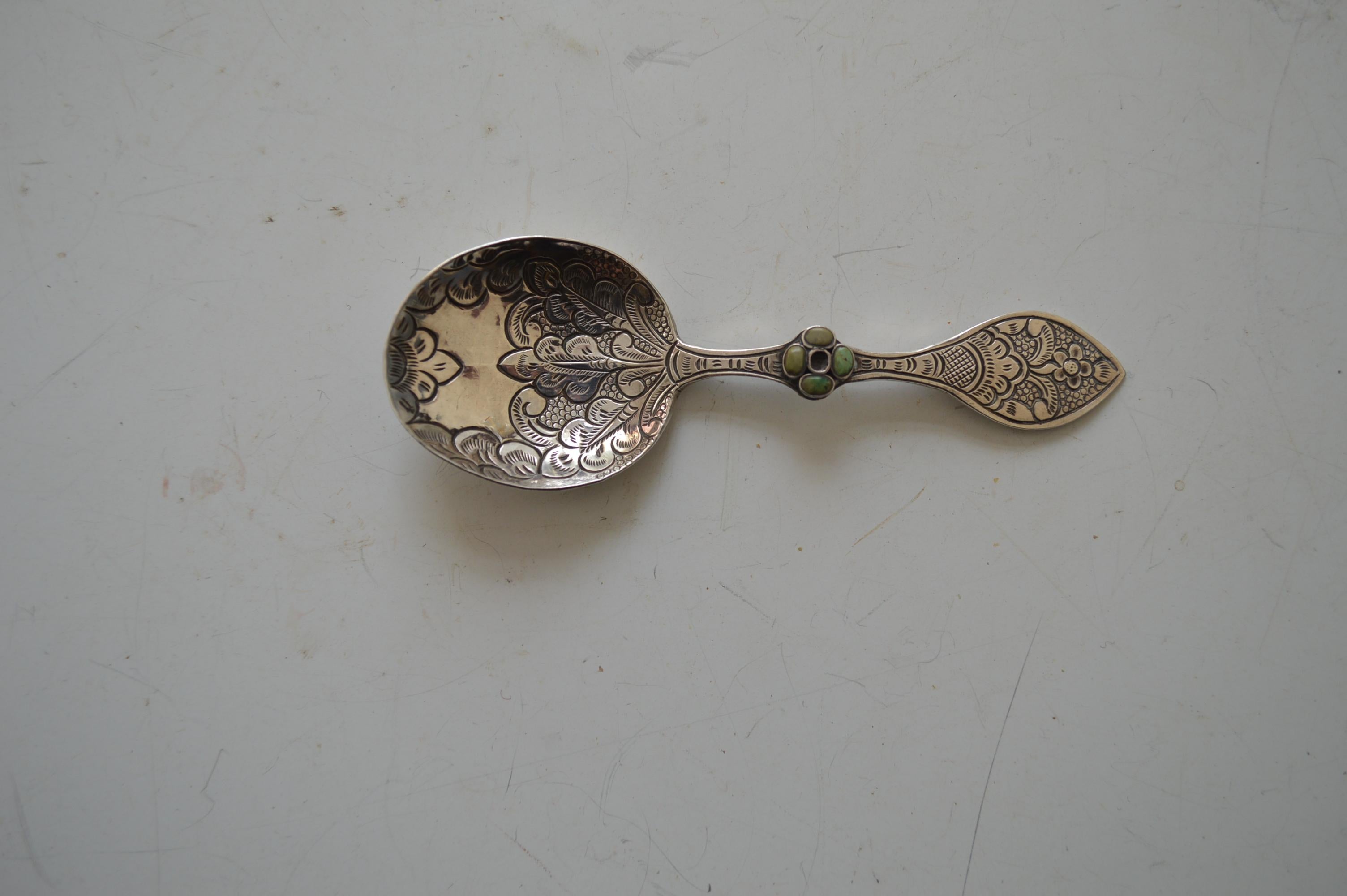 Hammered Vintage Pair Tibetan Silver Tea Spoons