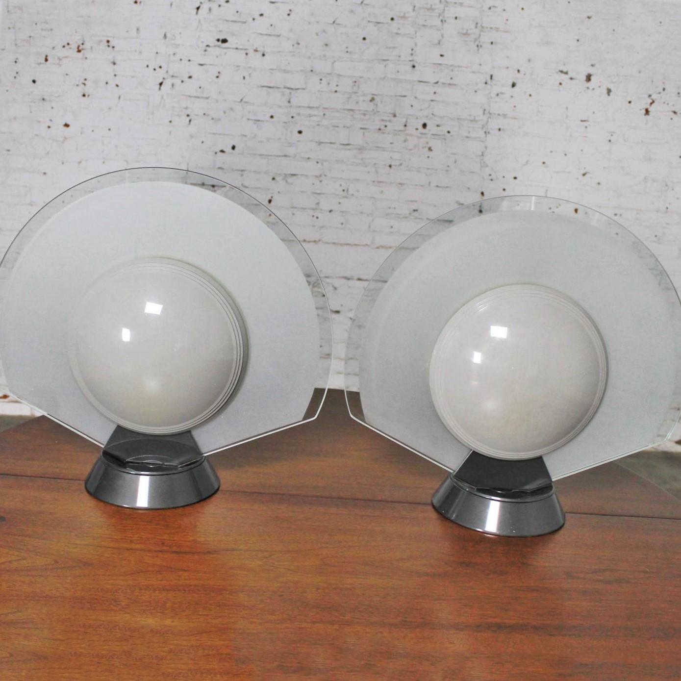Italian Vintage Pair Tikal 1555 Table Lamps by Pier Giuseppe Ramella for Flos-Arteluce