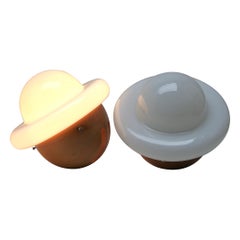 Vintage Pair Wall Mount Lamps whit Wooden Base, 1960s