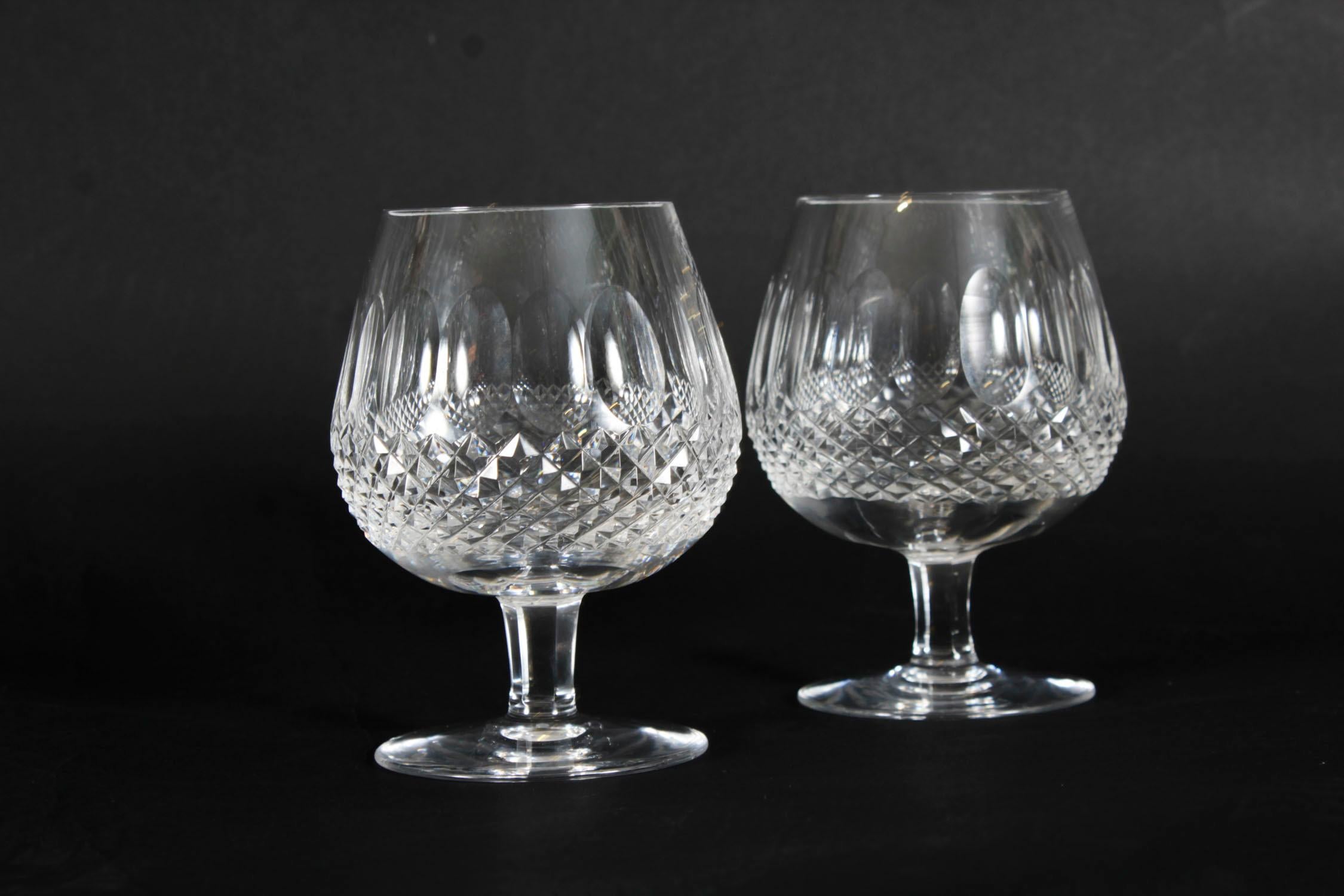 Vintage Pair Waterford Cut Crystal Brandy Glasses 20th Century For Sale 6
