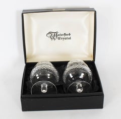 Vintage Pair Waterford Cut Crystal Brandy Glasses 20th Century