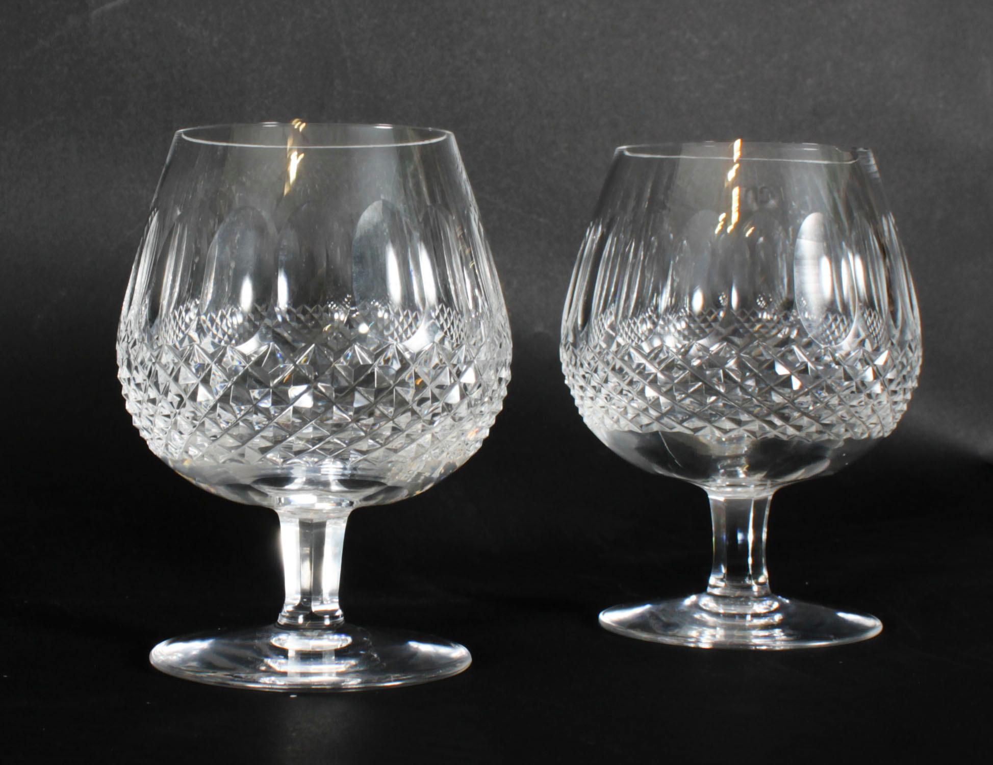 Vintage Pair Waterford Cut Crystal Brandy Glasses 20th Century For Sale 2