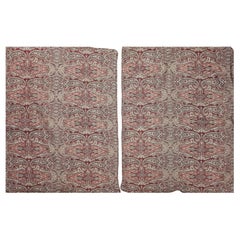 Vintage Paisley Shawl Pillow Cases in Red, Gold, Ivory (A Pair)