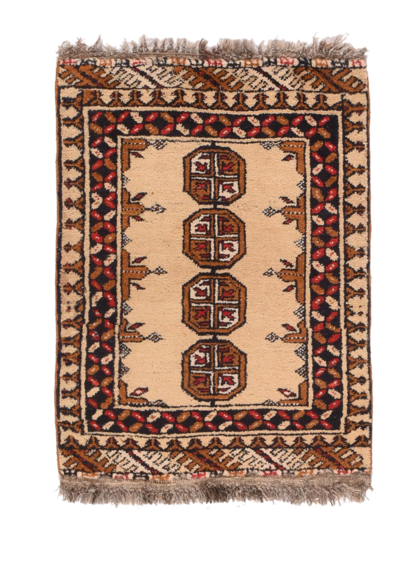 Tapis Pak Bokhara vintage 1'10'' x 2'3''