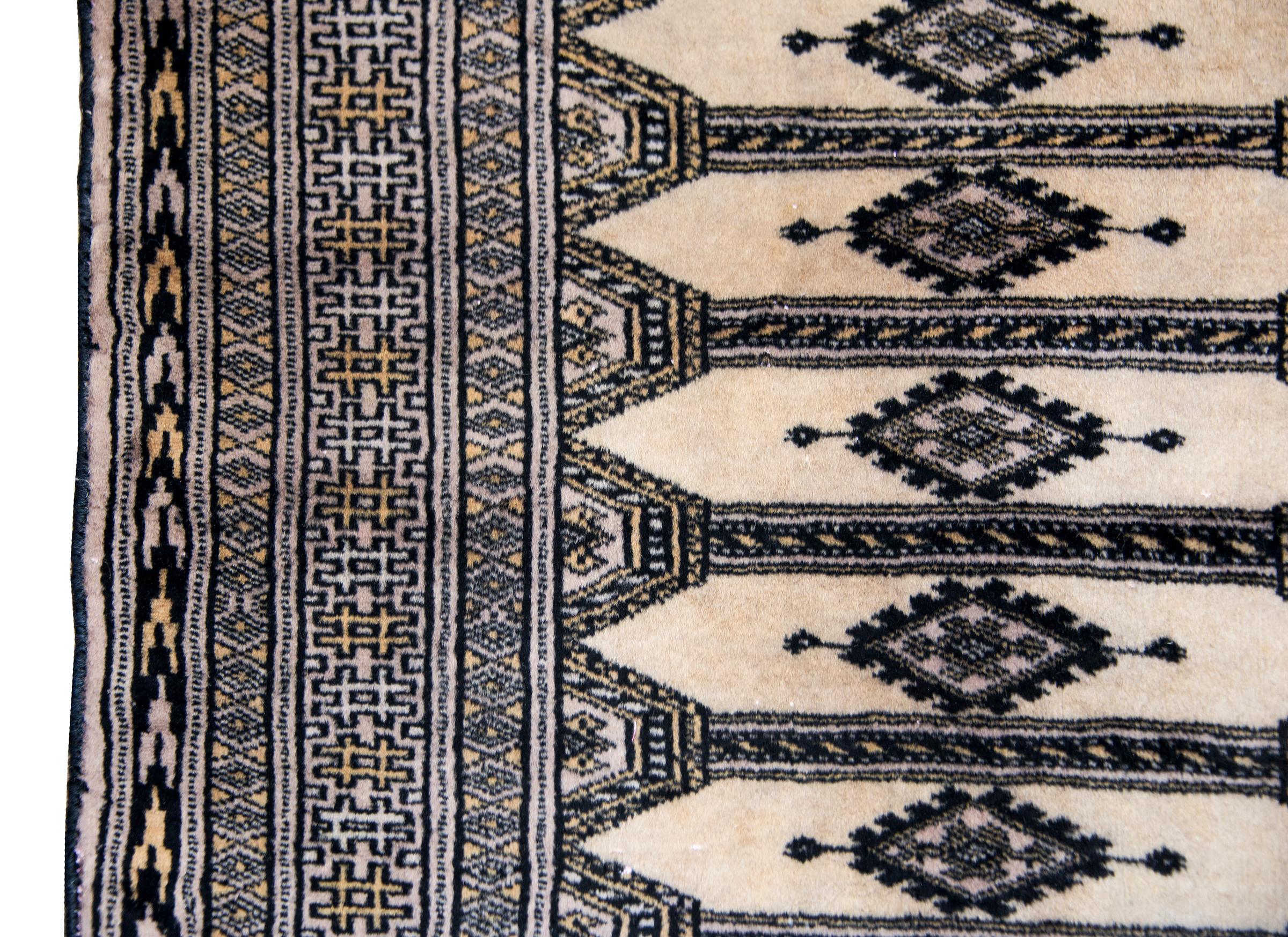 Wool Vintage Pakistani Bokhara Rug For Sale