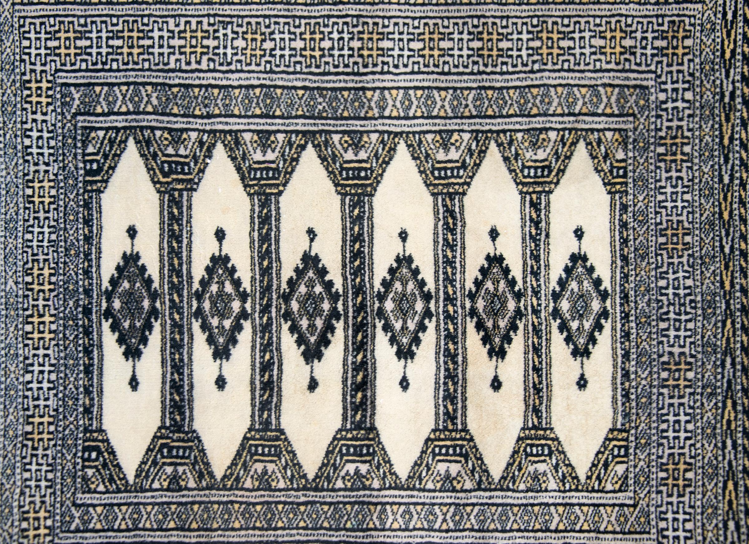 Vintage Pakistani Bokhara Rug For Sale 1