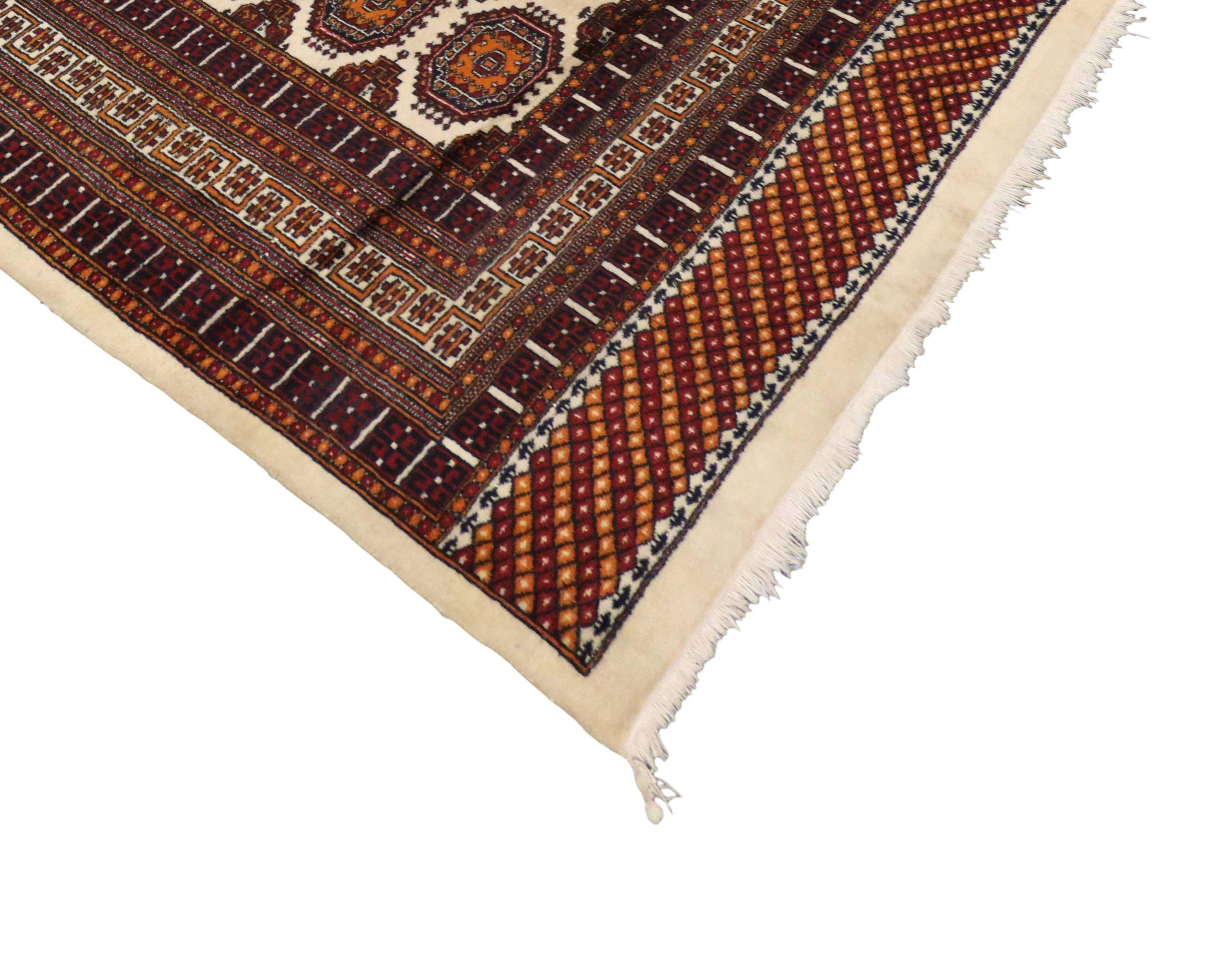 Vintage Pakistani Bokhara Rug with Modern Tribal Style For Sale at 1stDibs