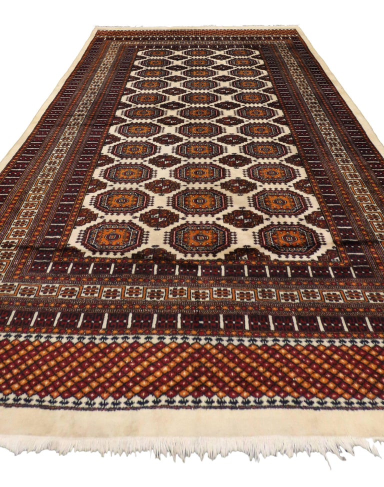 Vintage Pakistani Bokhara Rug with Modern Tribal Style For Sale at 1stDibs