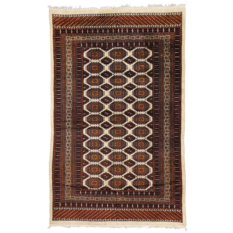 Vintage Pakistani Bokhara Rug with Modern Tribal Style For Sale at 1stDibs