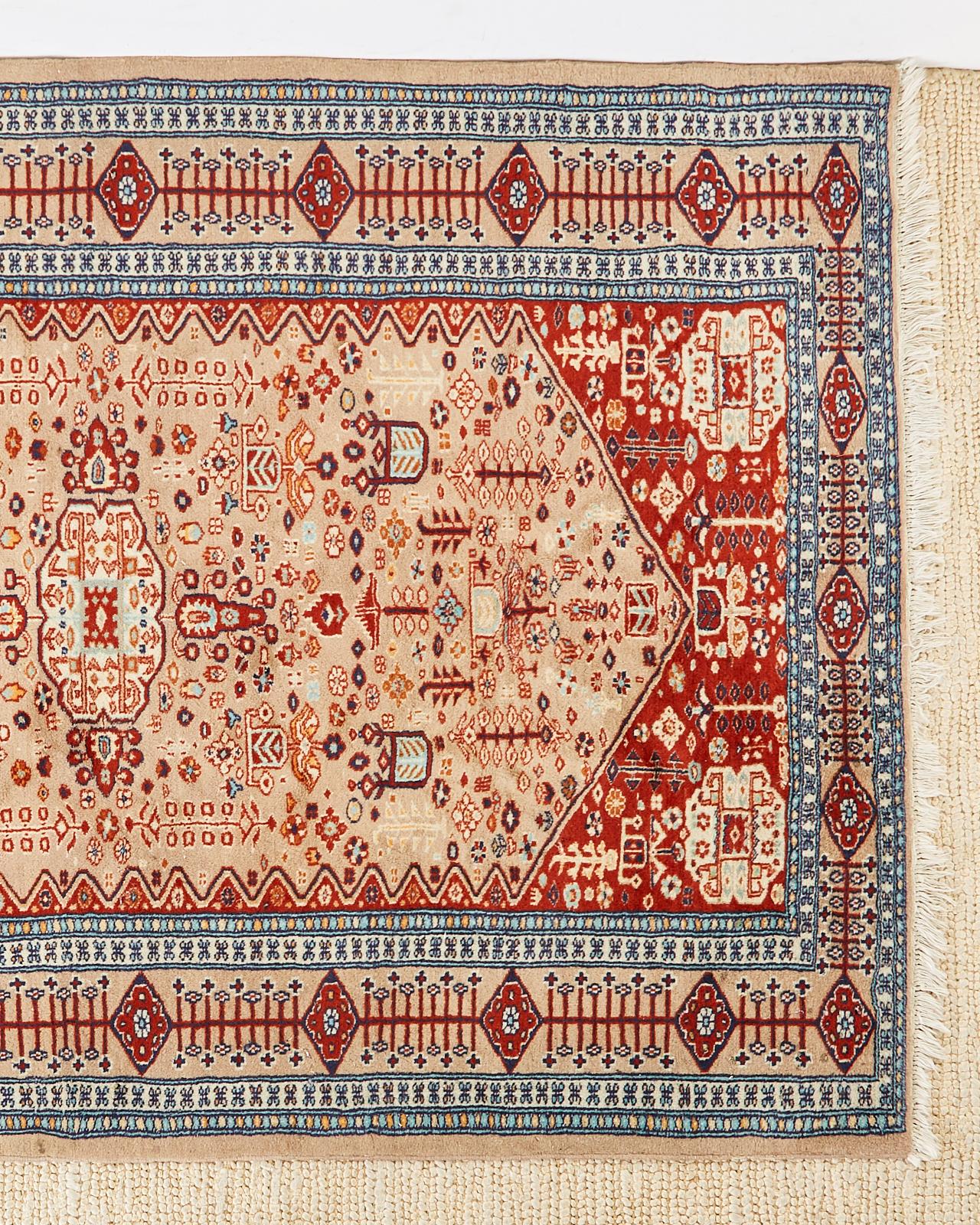 Central Asian Vintage Pakistani Hand Knotted Rug Carpet