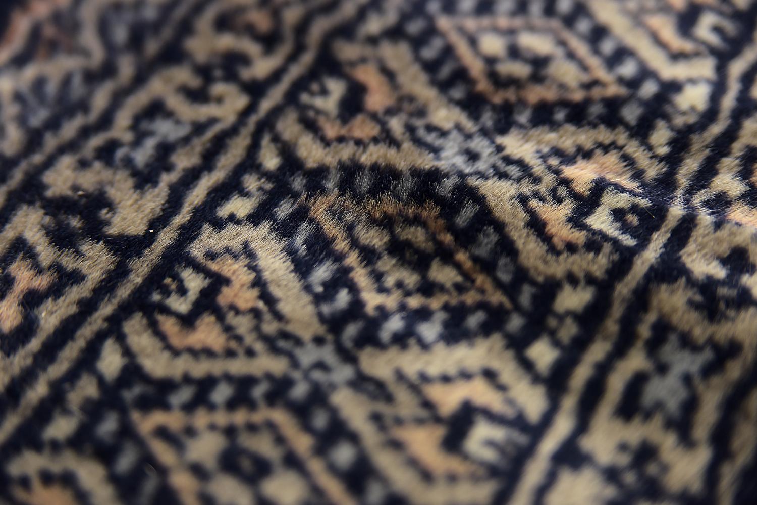 Other Vintage Original Pakistani Hand-Woven Oriental Blue Bukhara Rug from Ikea, 1960s For Sale