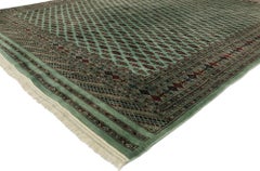 Vintage Pakistani Jaldar Design Bokhara Rug with Modern Gothic Renaissance Style