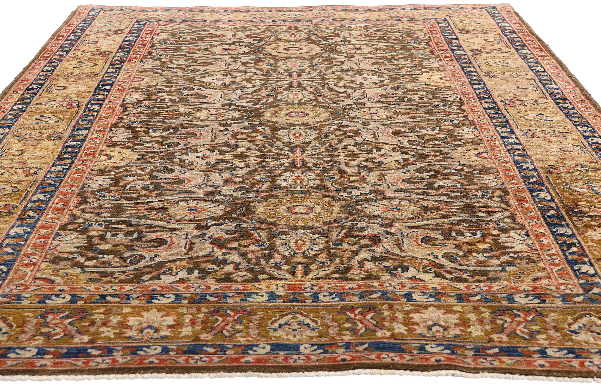 Hand-Knotted Vintage Pakistani Malayer Carpet with Traditional Style For Sale