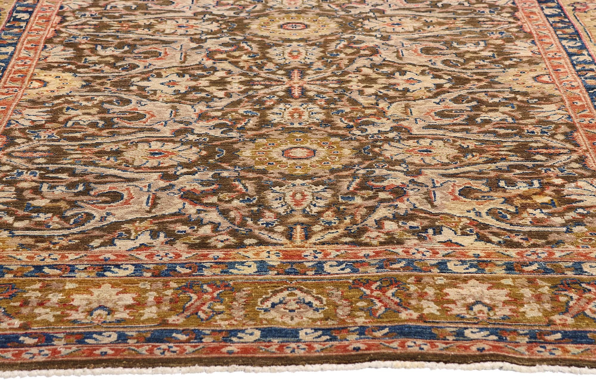 Vintage Pakistani Malayer Carpet with Traditional Style In Good Condition For Sale In Dallas, TX