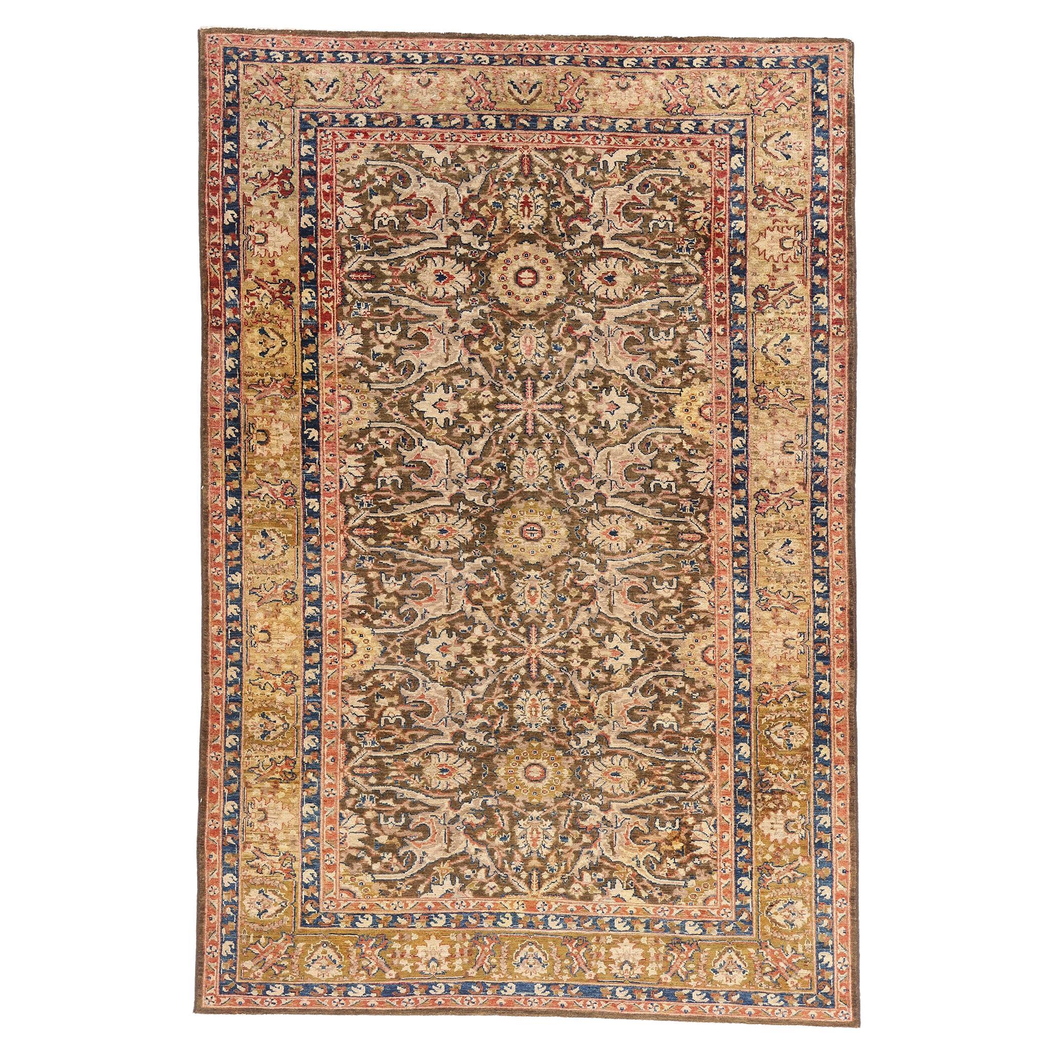Vintage Pakistani Malayer Carpet with Traditional Style