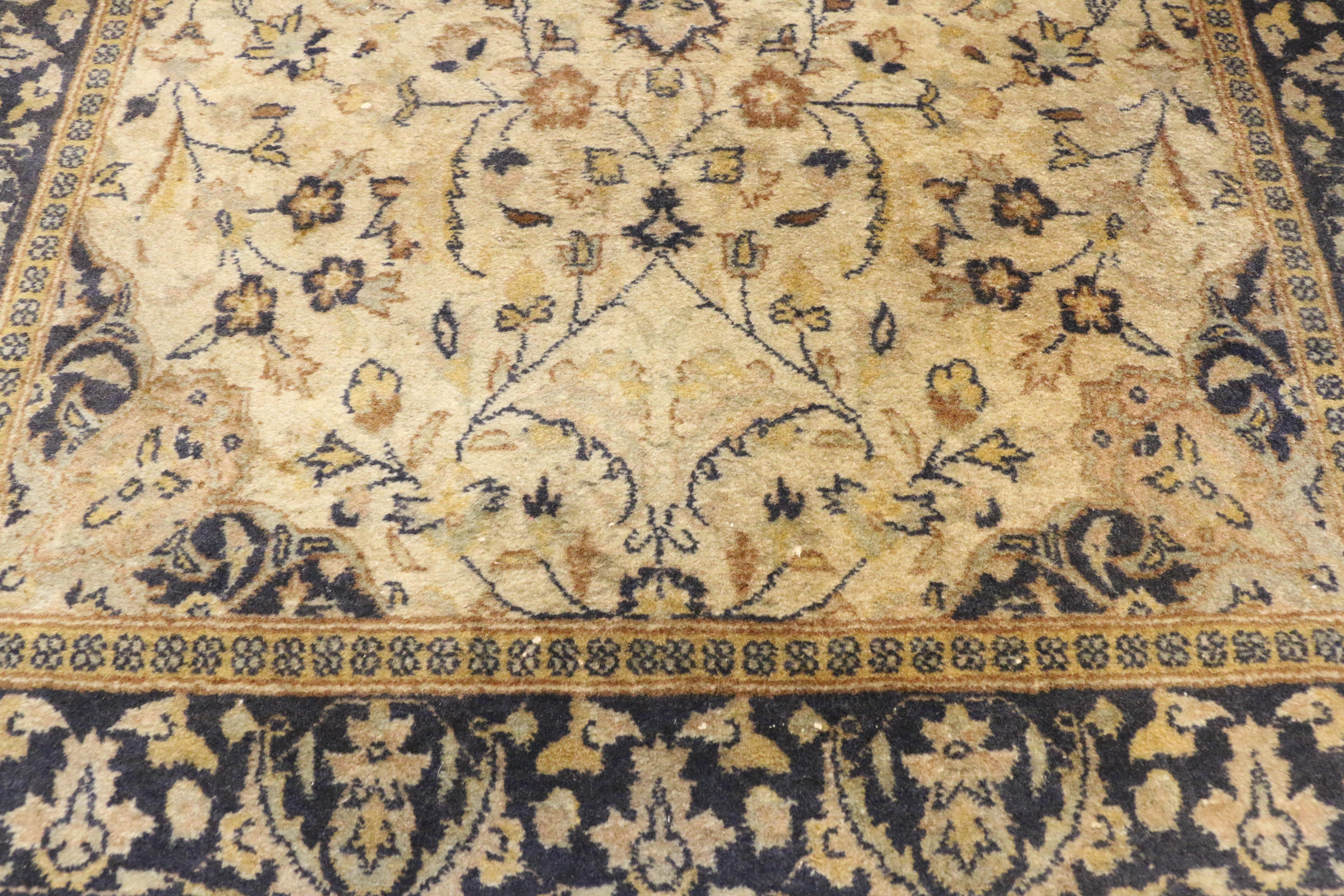 Art Nouveau Vintage Pakistani Persian Isfahan Rug Carpet Runner For Sale