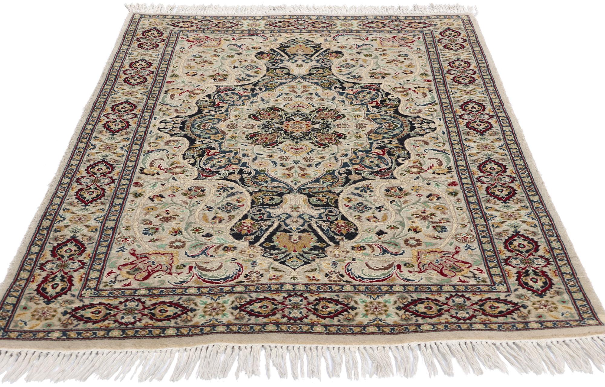Neoclassical Vintage Pakistani Persian Nain Rug, 03'01 x 05'04 For Sale