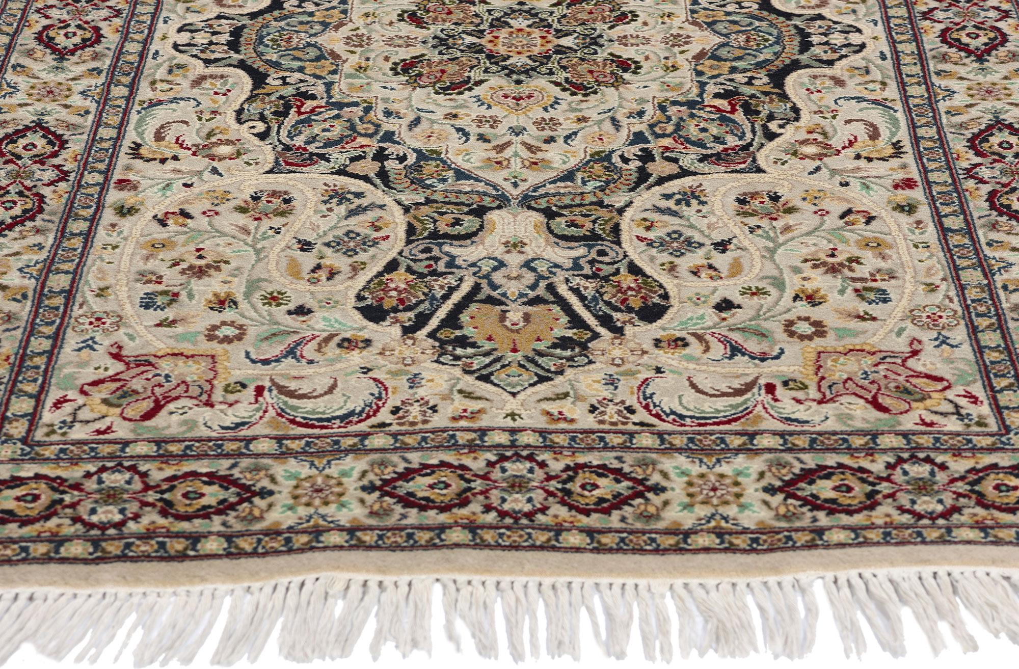 Hand-Knotted Vintage Pakistani Persian Nain Rug, 03'01 x 05'04 For Sale