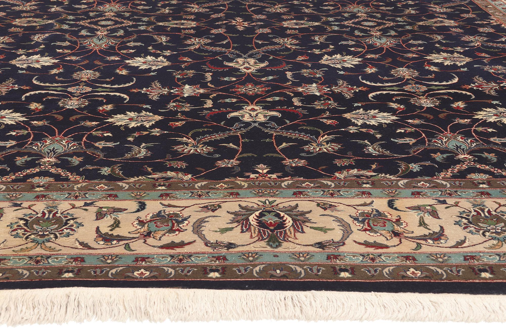 Hand-Knotted Vintage Pakistani Rug, Regal Charm Meets Casual Elegance For Sale