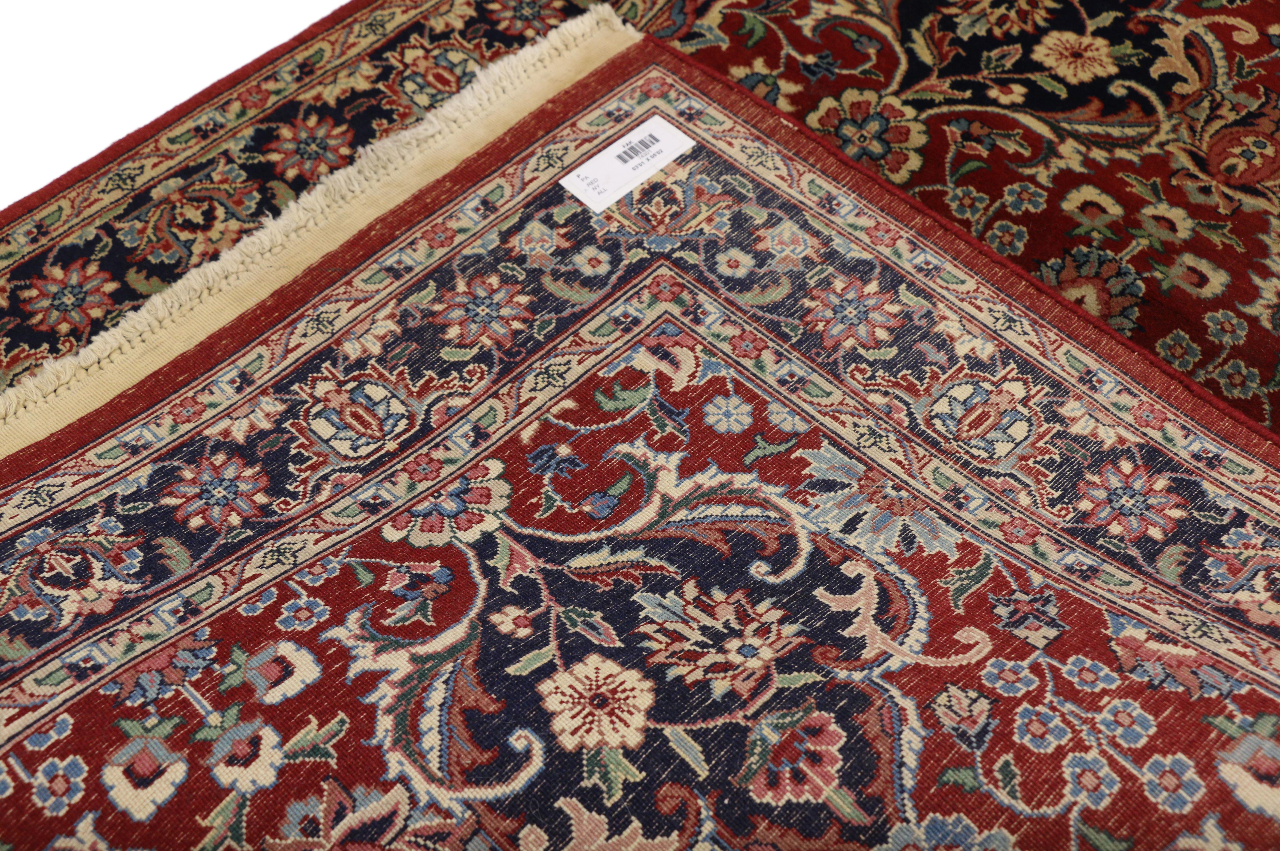 Vintage Pakistani Rug with Floral Bouquets and Persian Design In Good Condition For Sale In Dallas, TX