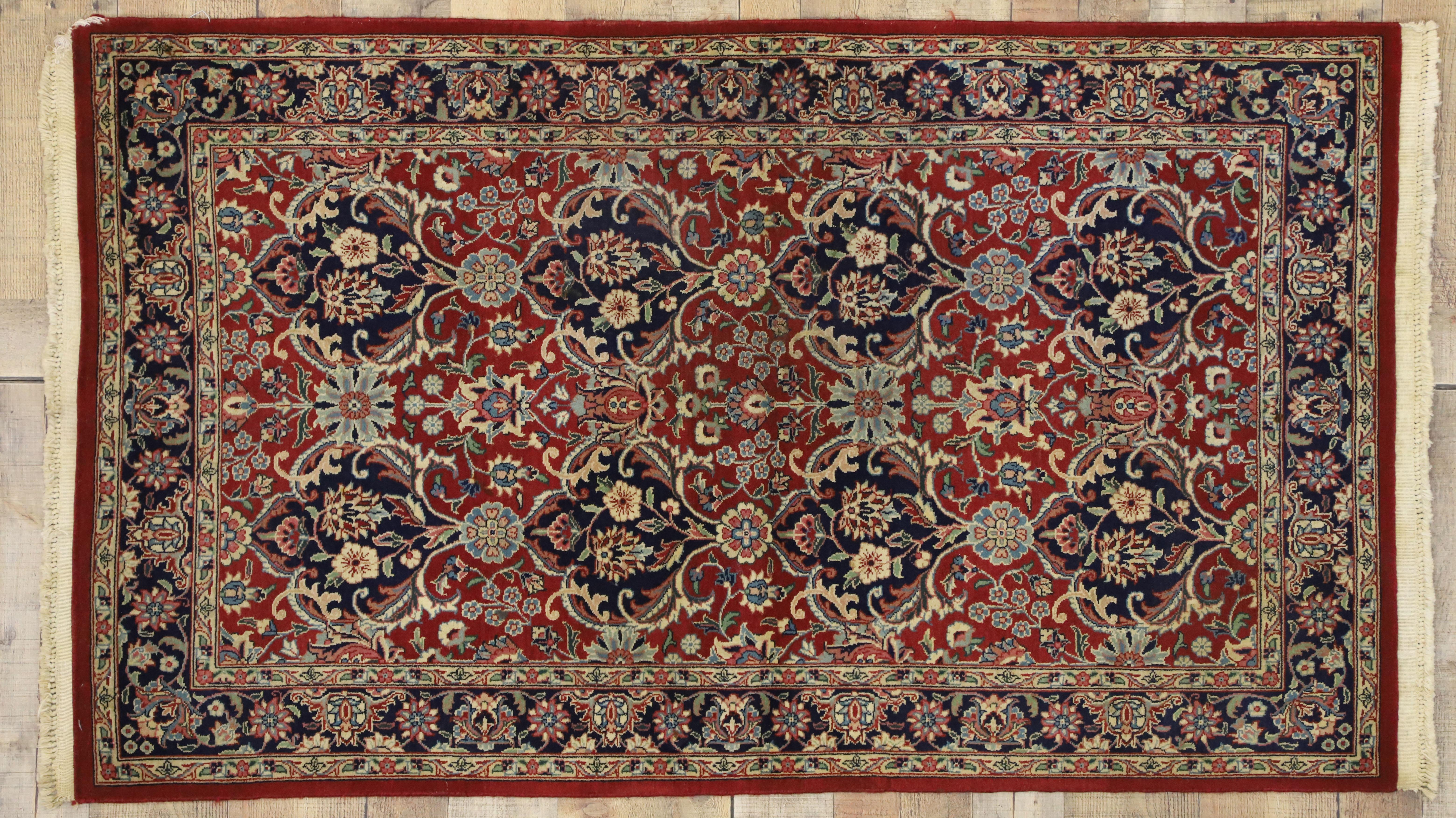 Vintage Pakistani Rug with Floral Bouquets and Persian Design For Sale 1