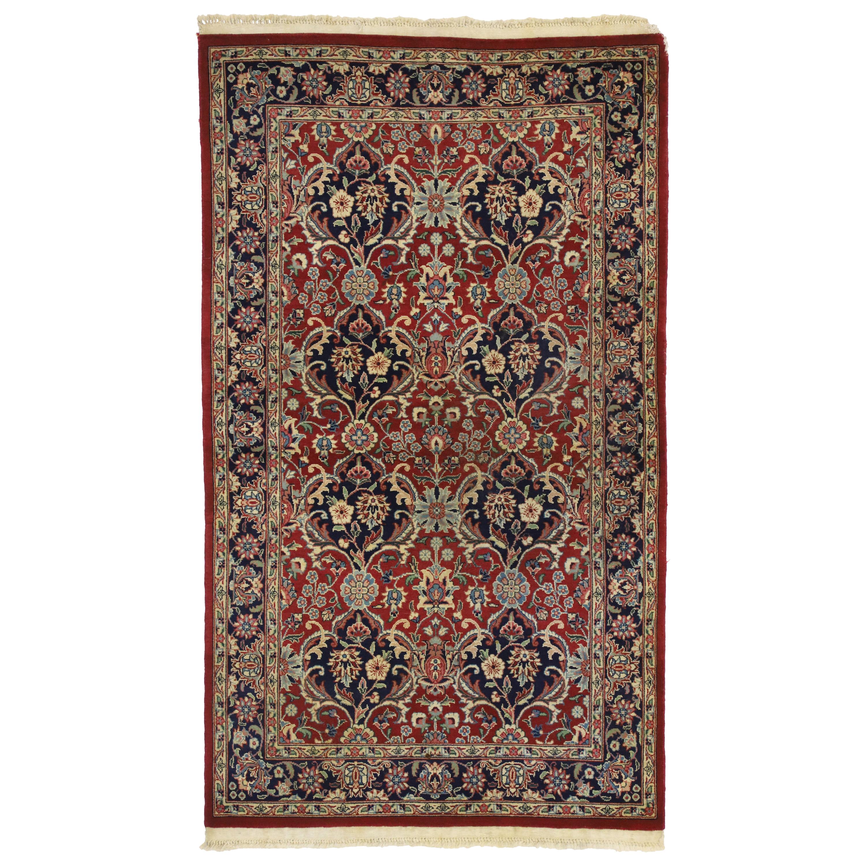 Vintage Pakistani Rug with Floral Bouquets and Persian Design For Sale