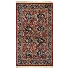Vintage Pakistani Rug with Floral Bouquets and Persian Design