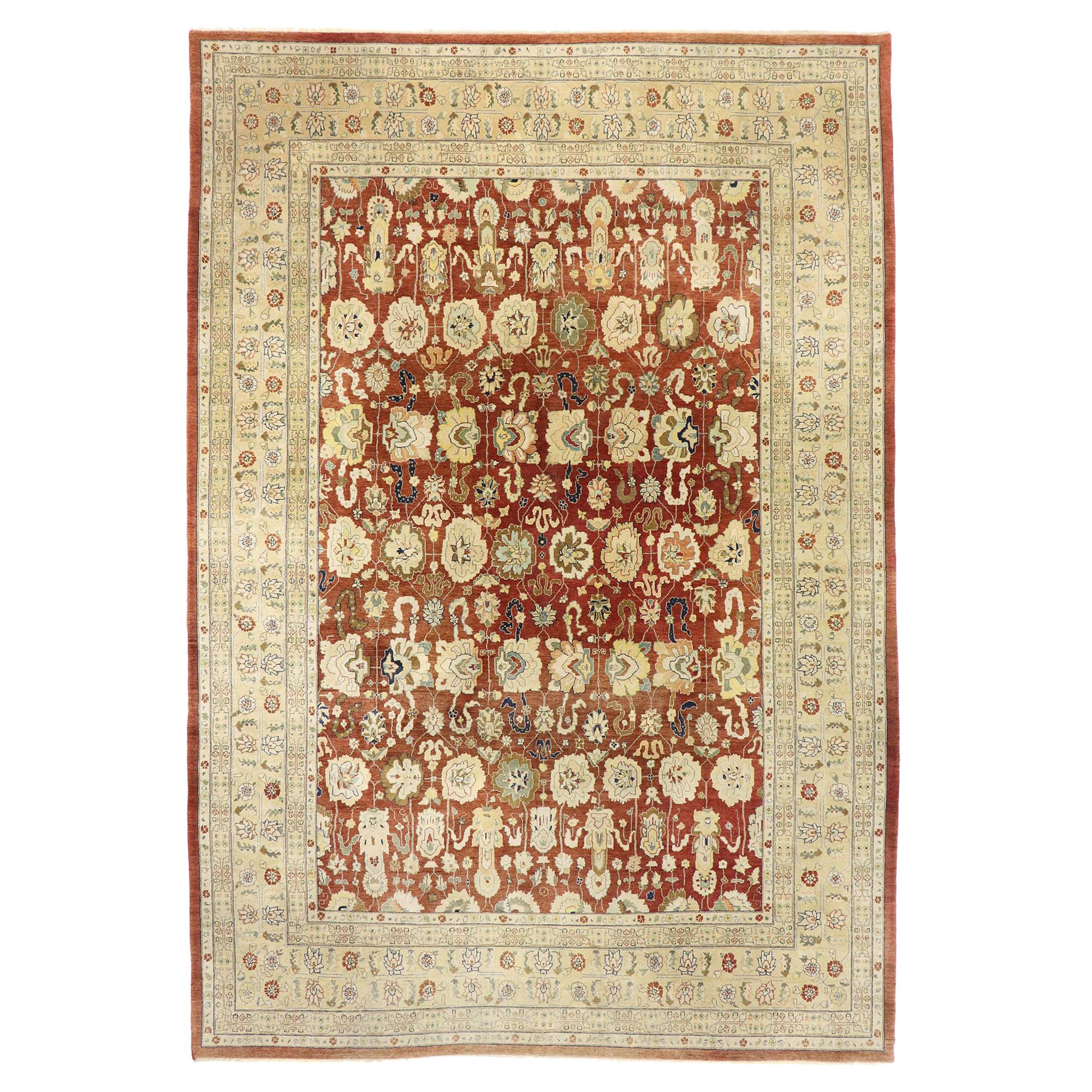 Tapis pakistanais vintage avec style Arts and Crafts rustique