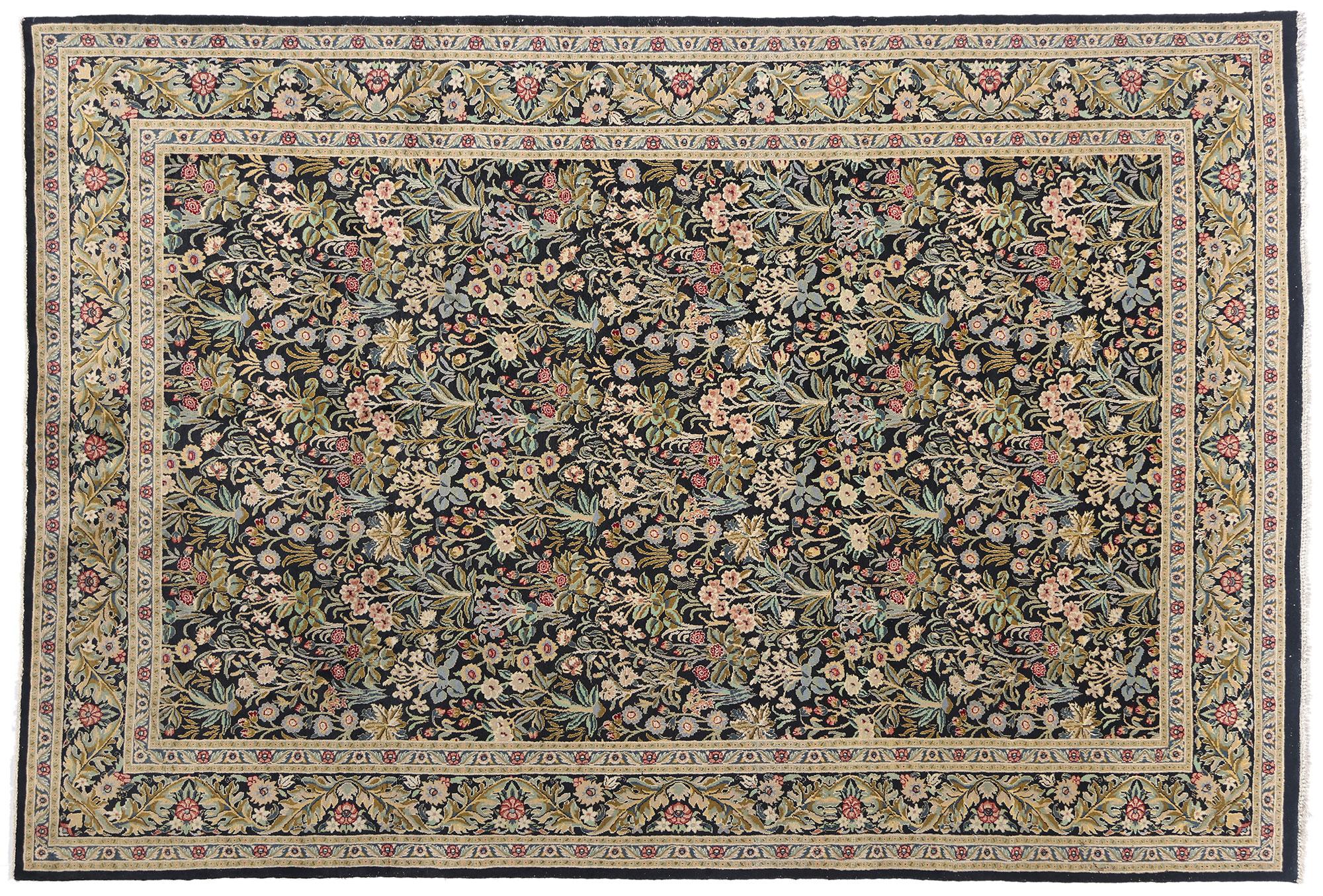 Hand-Knotted Vintage Pakistani Tabriz Carpet with Traditional Style For Sale
