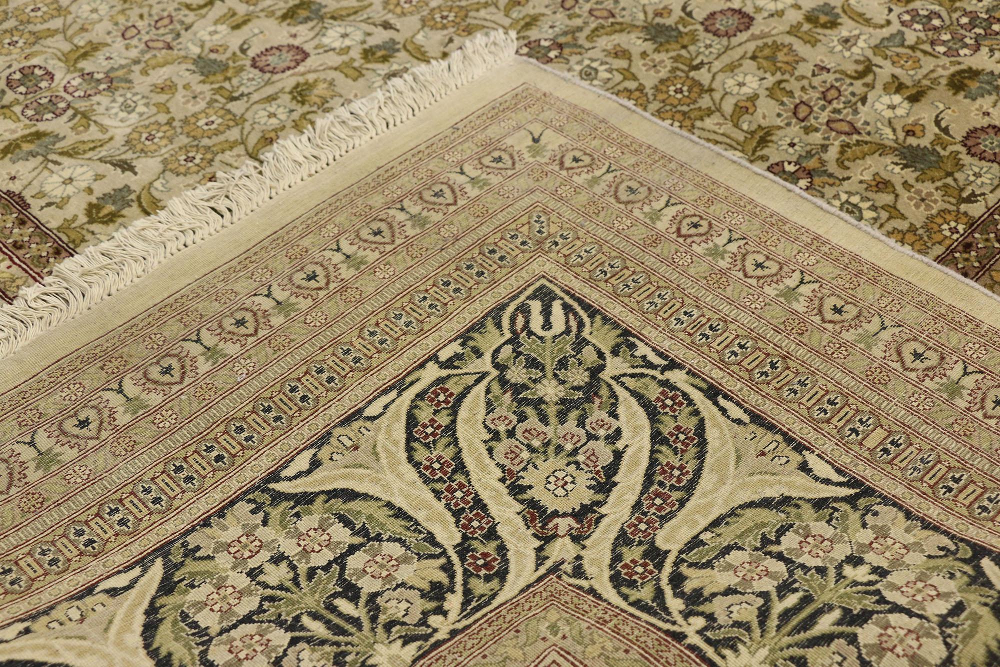 Hand-Knotted Vintage Pakistani Traditional Area Rug with Arts & Crafts William Morris Style