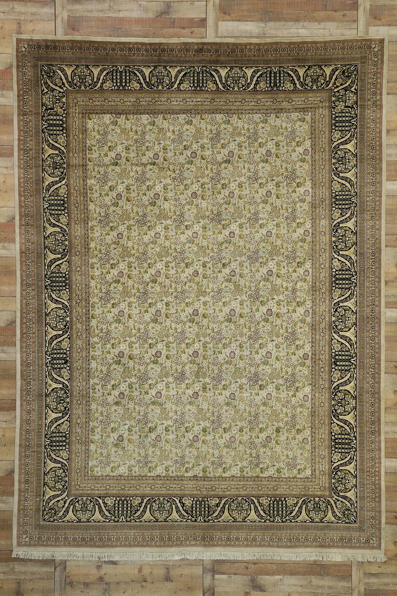 Wool Vintage Pakistani Traditional Area Rug with Arts & Crafts William Morris Style