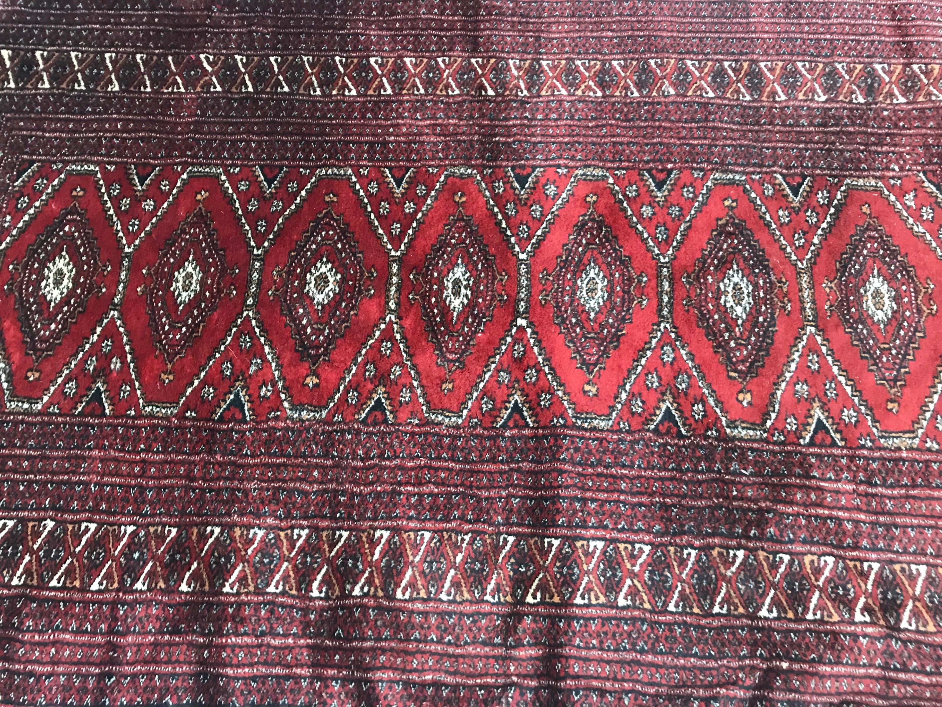 Tribal Bobyrug’s Vintage Pakistani Turkman Design Rug For Sale