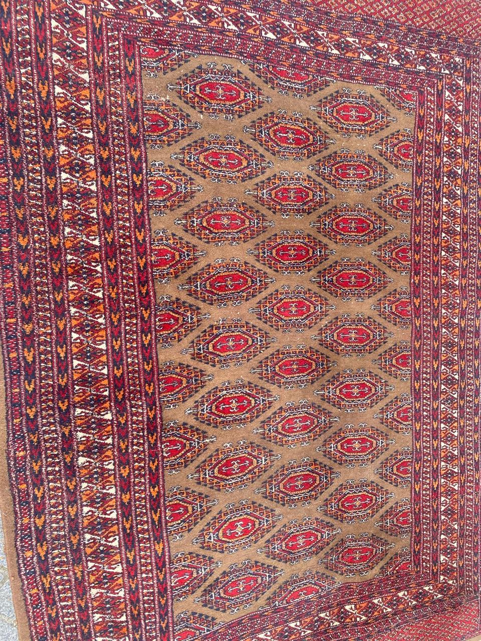 Bobyrug’s Vintage Pakistani Turkmen Design Rug For Sale 8