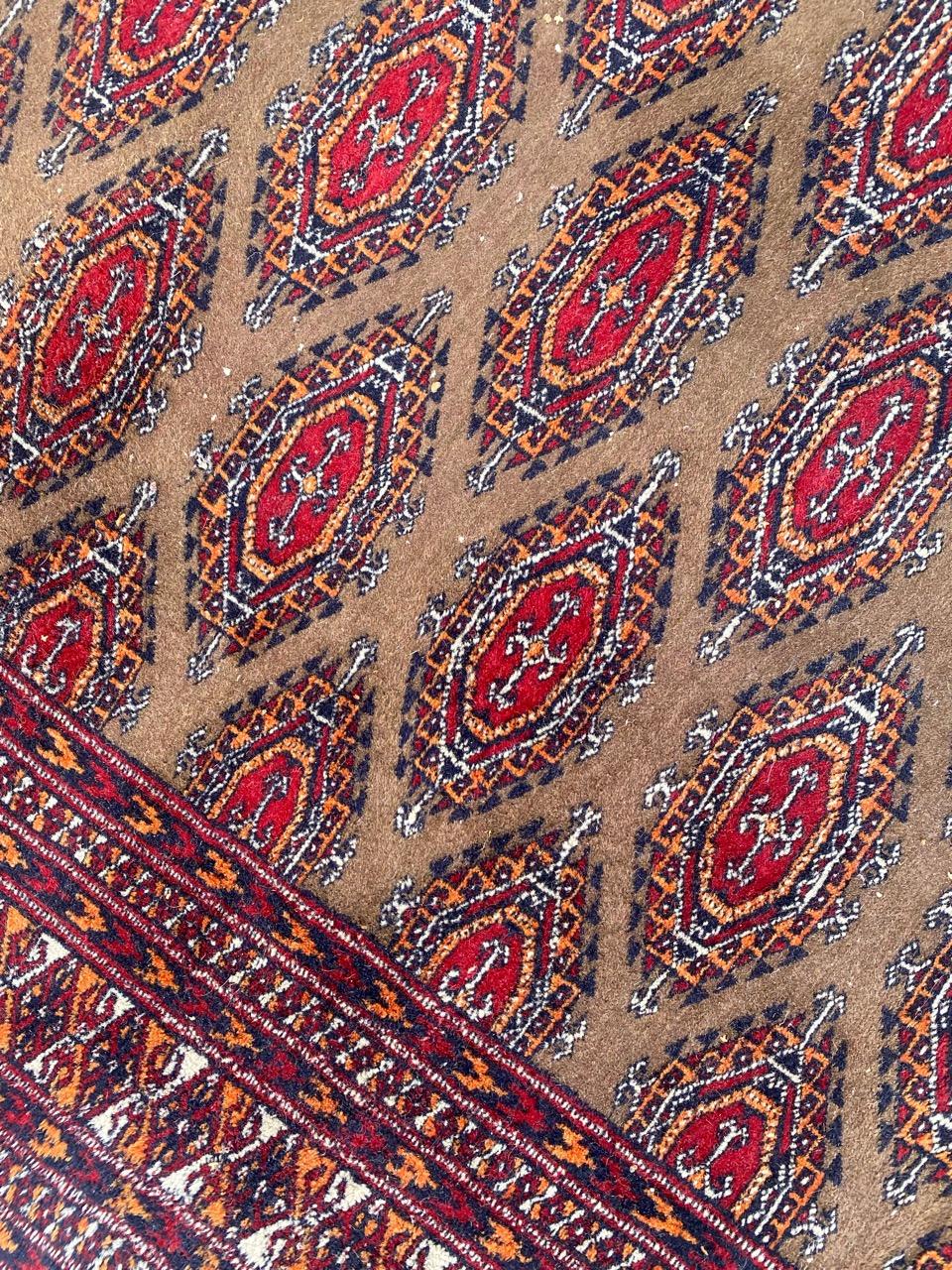 Bobyrug’s Vintage Pakistani Turkmen Design Rug For Sale 1
