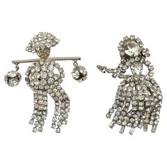 Vintage Pakula Figural Couple Broches 1950s