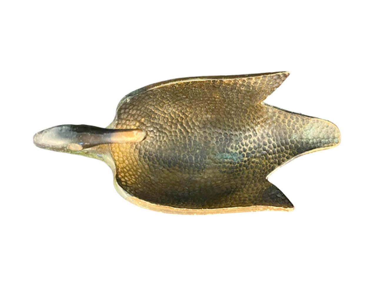 Vintage Pal-Bell Patinated, Cast Bronze Ashtray in the Form of a Swan In Good Condition In Nantucket, MA