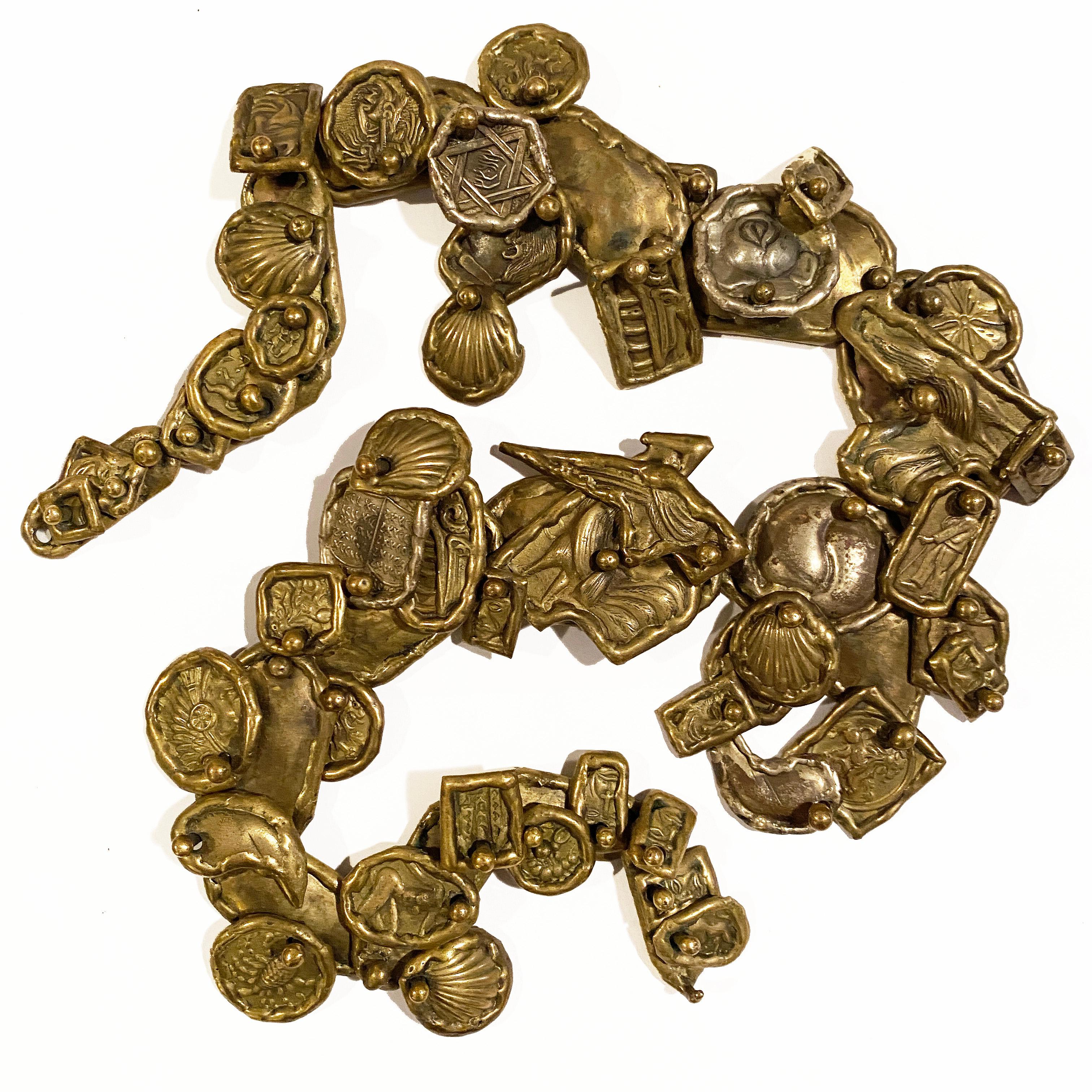 Modern Vintage Pal Kepenyes Bronze/Brass Necklace, 20th Century For Sale